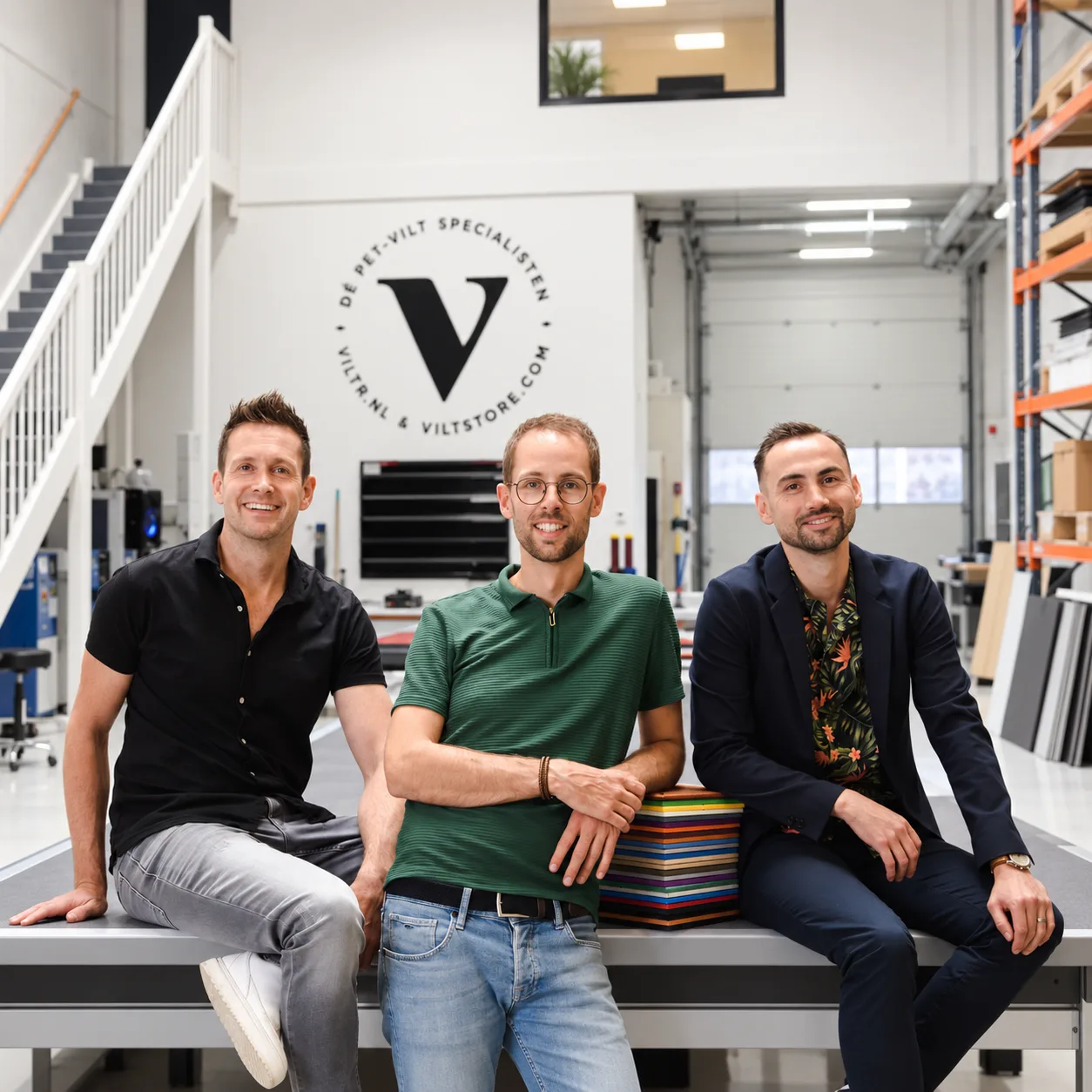 The owners of Viltr in the workshop on Hopperweg in Hellevoetsluis